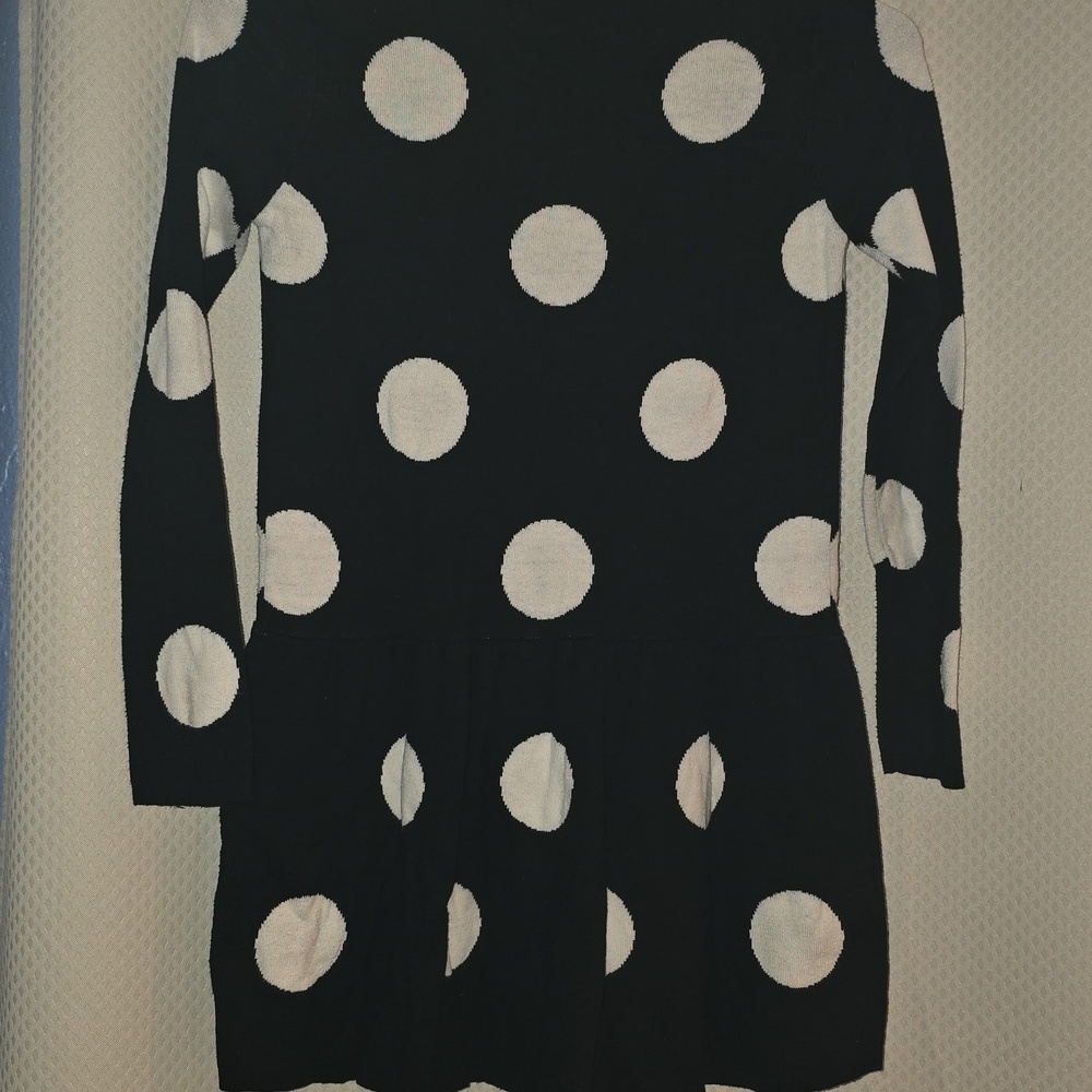Cat & Jack Black Sweater with White Dots and Gold Detail - Picture 5 of 5